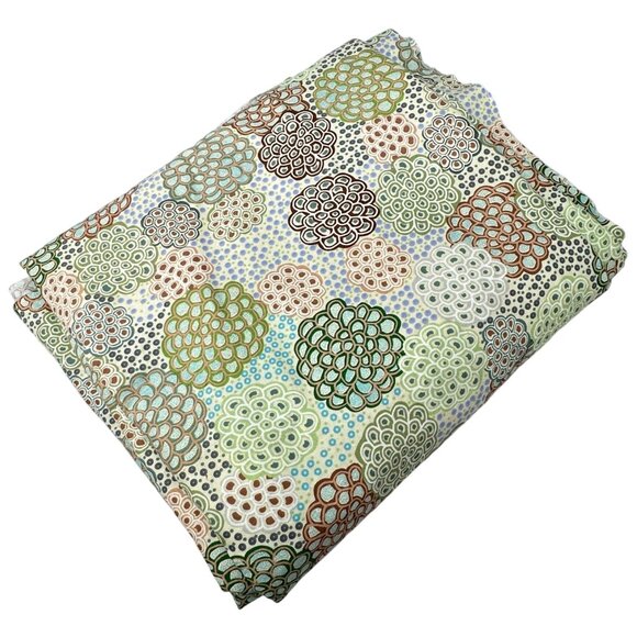 Dancing Flowers Green Cotton Fabric June Smith 172 x 42 Inches 4.7 Yds Floral - Picture 1 of 4